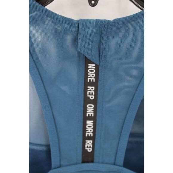ZYIA Active Sports Bra XS Blue All Star Zip Back One More Rep Mesh Panel Padded - Picture 6 of 9